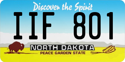 ND license plate IIF801