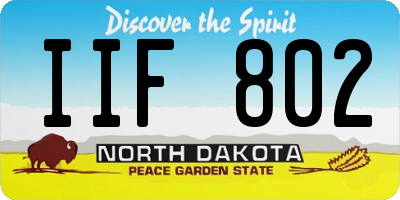 ND license plate IIF802