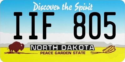 ND license plate IIF805