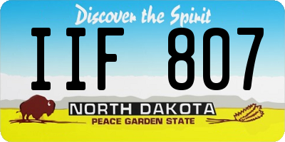 ND license plate IIF807