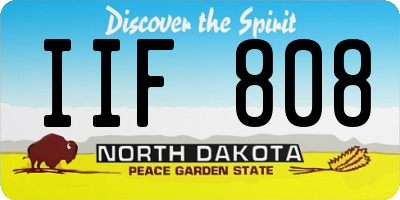 ND license plate IIF808
