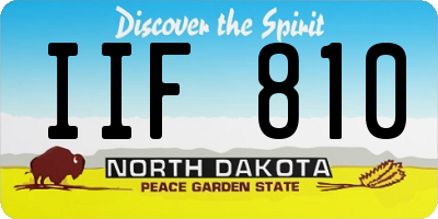 ND license plate IIF810