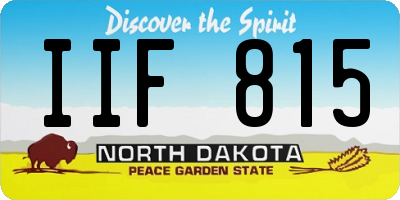 ND license plate IIF815