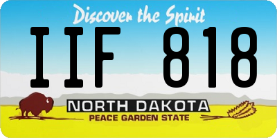 ND license plate IIF818