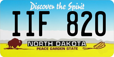 ND license plate IIF820