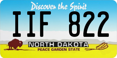 ND license plate IIF822