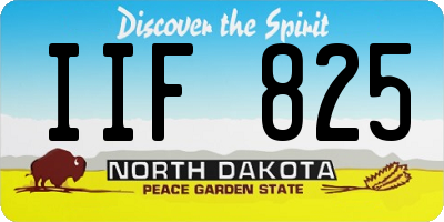 ND license plate IIF825