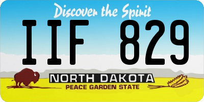 ND license plate IIF829