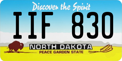 ND license plate IIF830