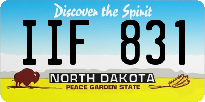ND license plate IIF831