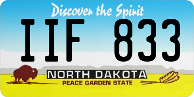 ND license plate IIF833
