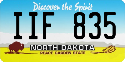 ND license plate IIF835