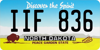 ND license plate IIF836
