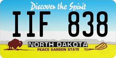 ND license plate IIF838