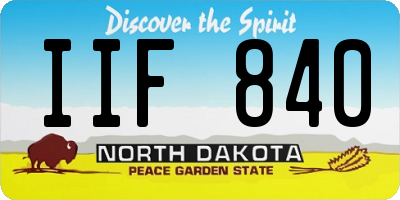 ND license plate IIF840