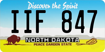 ND license plate IIF847