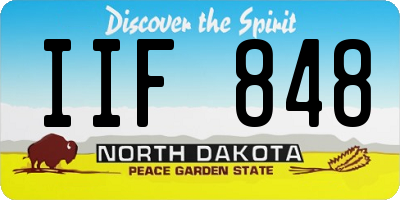 ND license plate IIF848