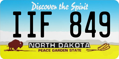 ND license plate IIF849