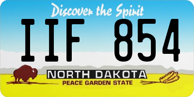 ND license plate IIF854