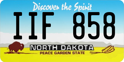 ND license plate IIF858