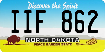 ND license plate IIF862