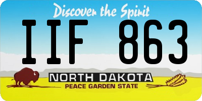 ND license plate IIF863