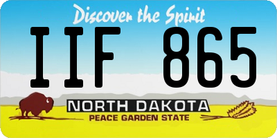 ND license plate IIF865
