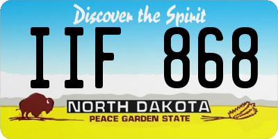 ND license plate IIF868