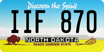 ND license plate IIF870