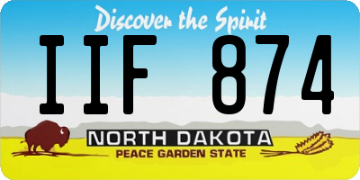 ND license plate IIF874