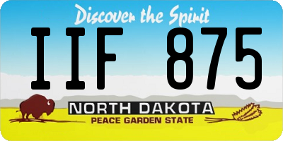 ND license plate IIF875