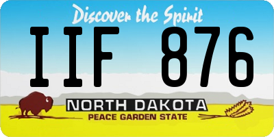 ND license plate IIF876