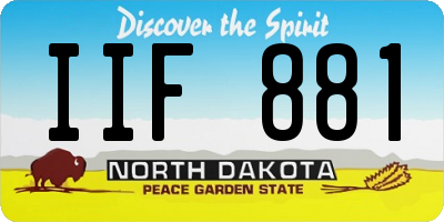 ND license plate IIF881