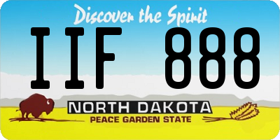 ND license plate IIF888