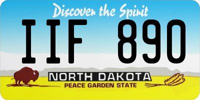 ND license plate IIF890