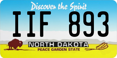 ND license plate IIF893