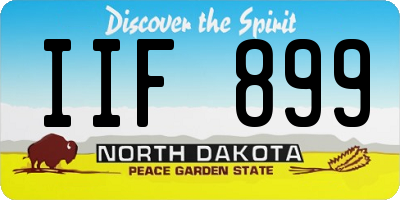 ND license plate IIF899