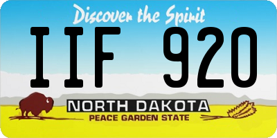 ND license plate IIF920