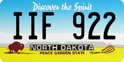ND license plate IIF922