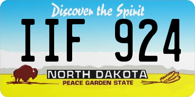 ND license plate IIF924