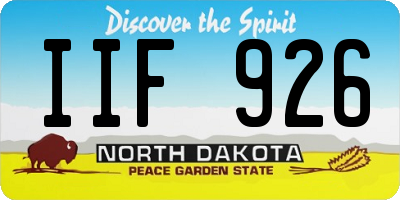 ND license plate IIF926