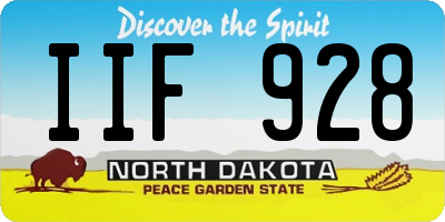 ND license plate IIF928