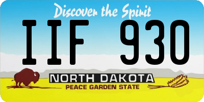 ND license plate IIF930