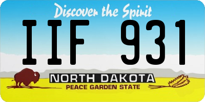 ND license plate IIF931