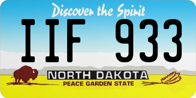 ND license plate IIF933