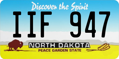 ND license plate IIF947