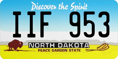 ND license plate IIF953
