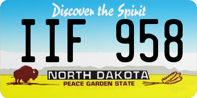 ND license plate IIF958