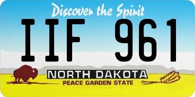 ND license plate IIF961