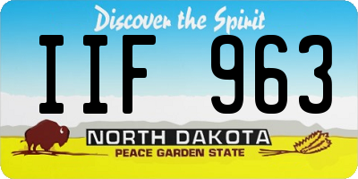 ND license plate IIF963